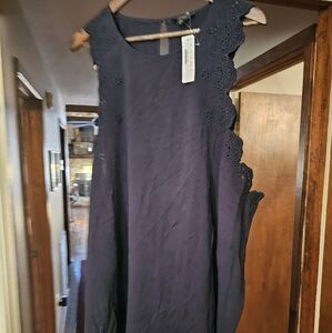 J. Crew Navy Blue Eyelet Dress